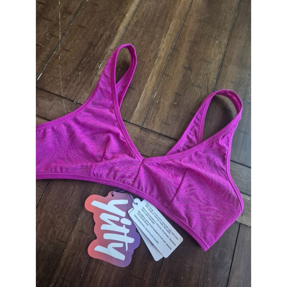 Yitty Hot Mesh Plunge Bralette S In Viva Magenta